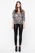 Tunique Soie Terry Lurex - Tunique bleu marine femme