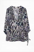 Tunique Soie Terry Lurex - Tunique bleu marine femme