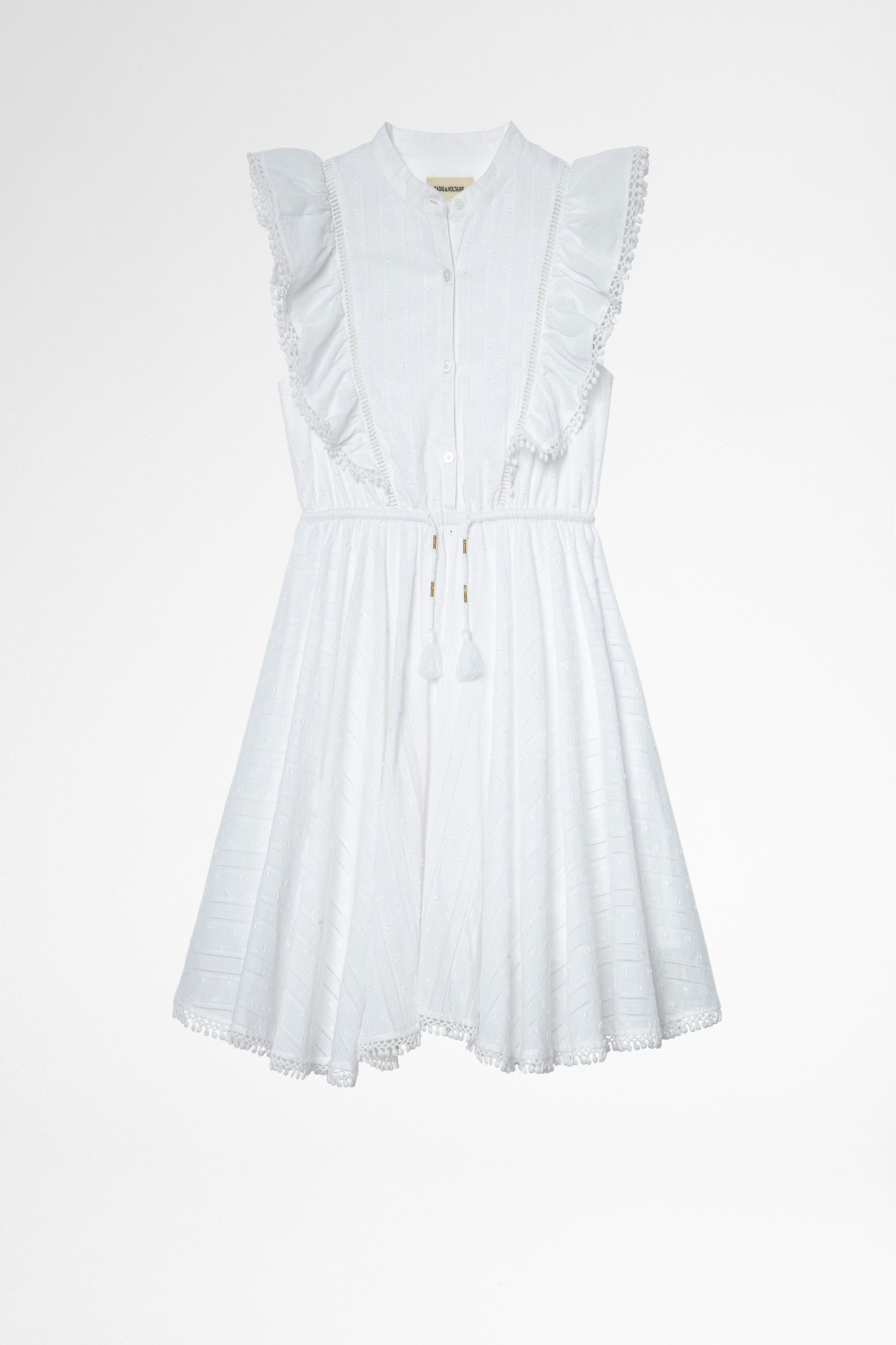 Vestido Ranil Infantil Vestido blanco de algodón infantil