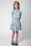 Ranil Children’s Dress - Children’s sky blue printed short dress
