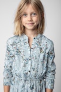 Ranil Children’s Dress - Children’s sky blue printed short dress