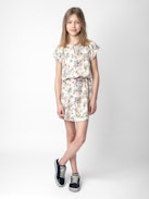 Robe Karolina Fille - Robe fille multicolore à imprimé fleuri.