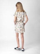 Robe Karolina Fille - Robe fille multicolore à imprimé fleuri.