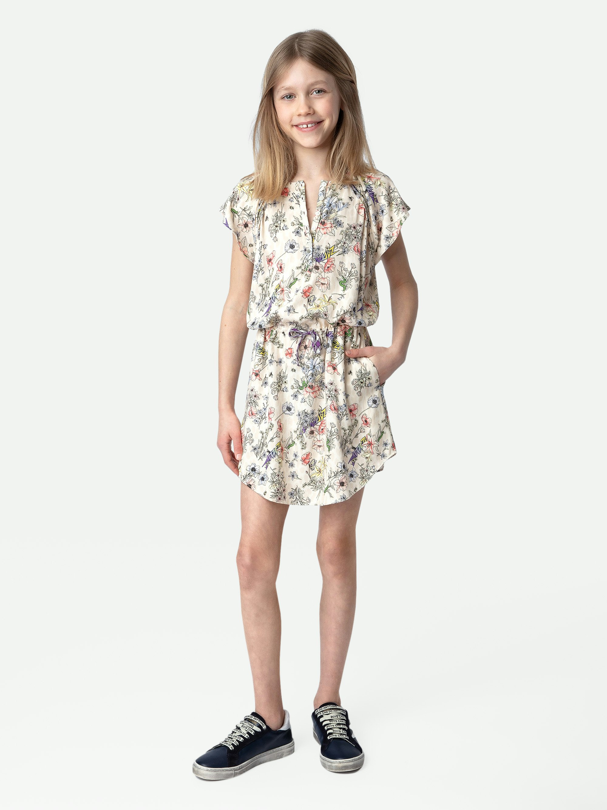 Karolina Girls’ Dress - Girls’ multicoloured floral-print dress.