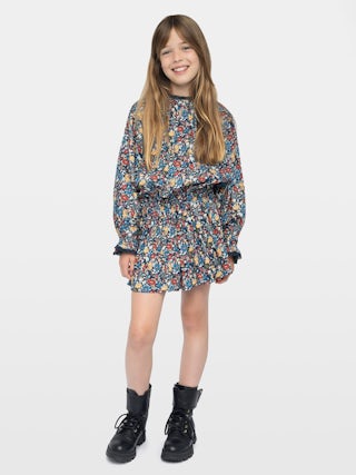 Karo Girl's Dress - Floral printed dress for girls with lace details.