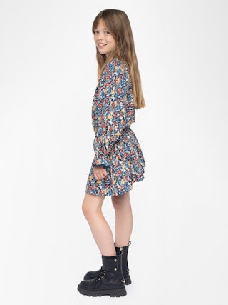 Karo Girl's Dress - Floral printed dress for girls with lace details.