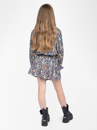 Karo Girl's Dress - Floral printed dress for girls with lace details.