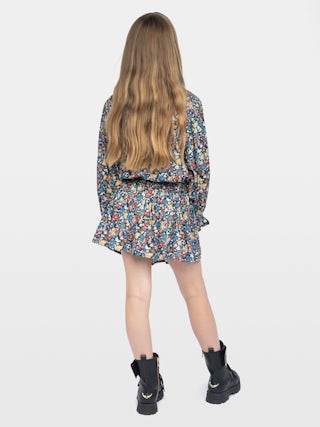Karo Girl's Dress - Floral printed dress for girls with lace details.
