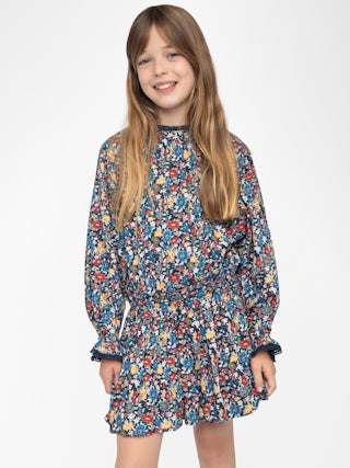 Karo Girl's Dress - Floral printed dress for girls with lace details.