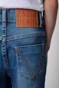 Jean Hippie Enfant - Jean denim bleu délavé flare enfant