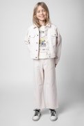 Pantalon Margaret Enfant - Pantalon en coton rose forme large enfant