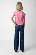Hippie Girls’ Jeans - Girls’ raw denim flared jeans.