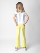 Jean Margaret Fille - Jean large fille en denim jaune.