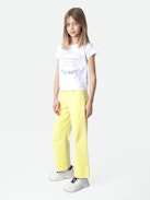 Jean Margaret Fille - Jean large fille en denim jaune.