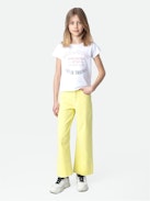 Jean Margaret Fille - Jean large fille en denim jaune.