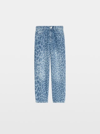 Elvis Girl's Jeans - Leopard print jeans, wide fit.