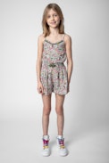 Barbara Kids' Playsuit - Kids’ Core Cho print playsuit with lace-trimmed spaghetti straps