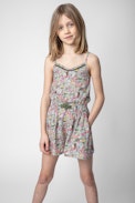 Barbara Kids' Playsuit - Kids’ Core Cho print playsuit with lace-trimmed spaghetti straps