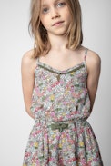 Barbara Kids' Playsuit - Kids’ Core Cho print playsuit with lace-trimmed spaghetti straps