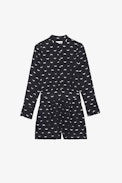 Brooke Girls' Jumpsuit - Brooke Girls' jumpsuit with all over wing motif.