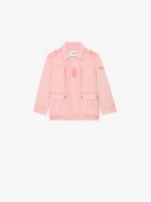 Veste Kid Fille - Veste militaire en sergé de coton rose orné de poches et d'une broderie Skull au dos et sur manche.