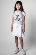 Sophie Children's Skirt - Children's short cotton skirt in white