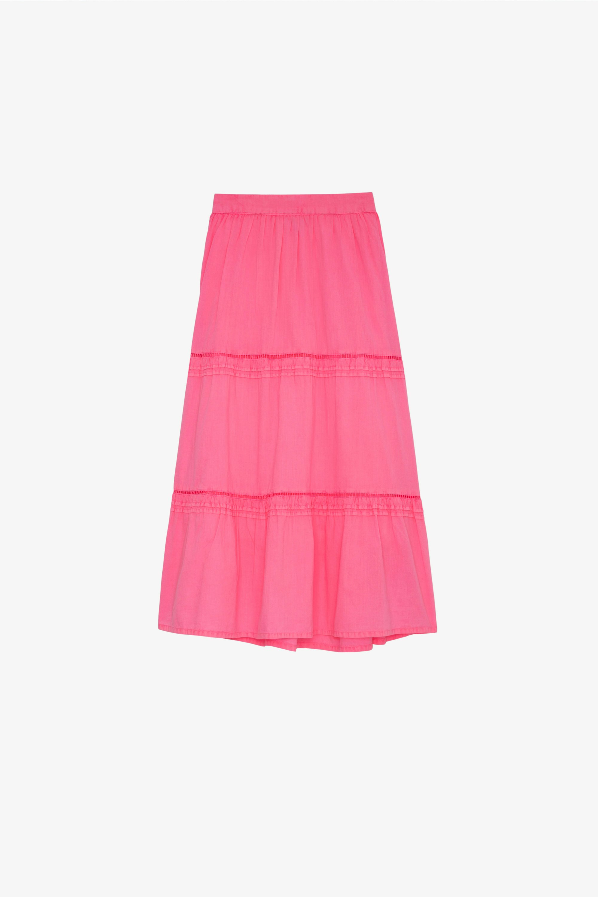 Girls' Alexanne Skirt - Girls' long pink tiered skirt.