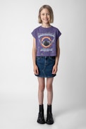 Ann Girls’ Skirt - Girls’ short raw denim skirt.