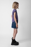Ann Girls’ Skirt - Girls’ short raw denim skirt.
