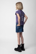 Ann Girls’ Skirt - Girls’ short raw denim skirt.
