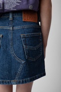 Ann Girls’ Skirt - Girls’ short raw denim skirt.