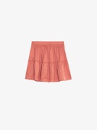 Jupe Rink Fille - Jupe fille asymétrique et satinée rose.