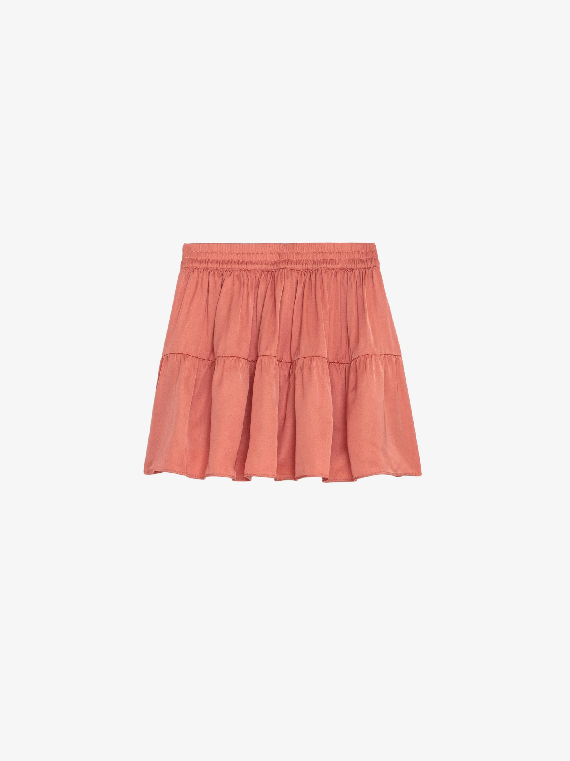 Rink Girls’ Skirt - Girls’ satiny pink asymmetric skirt.