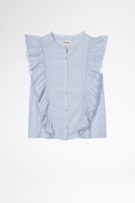 Gisele Children's Blouse - Children's cotton top in sky blue