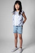 Gisele Children's Blouse - Children's cotton top in sky blue