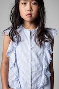 Gisele Children's Blouse - Children's cotton top in sky blue