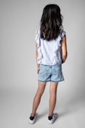Gisele Children's Blouse - Children's cotton top in sky blue