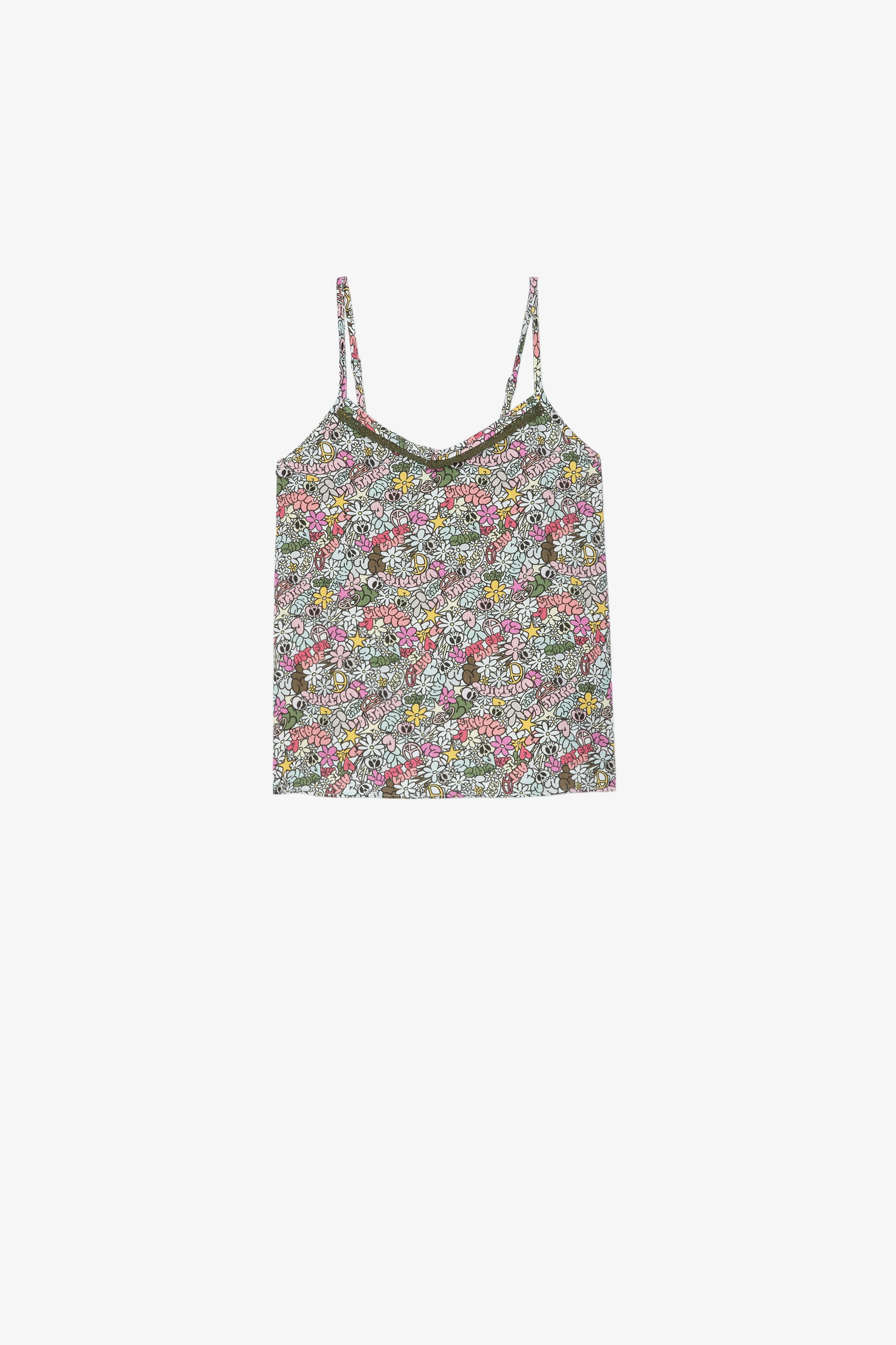 Cam Kids’ Camisole Kids' camisole with spaghetti straps and featuring a Core Cho print