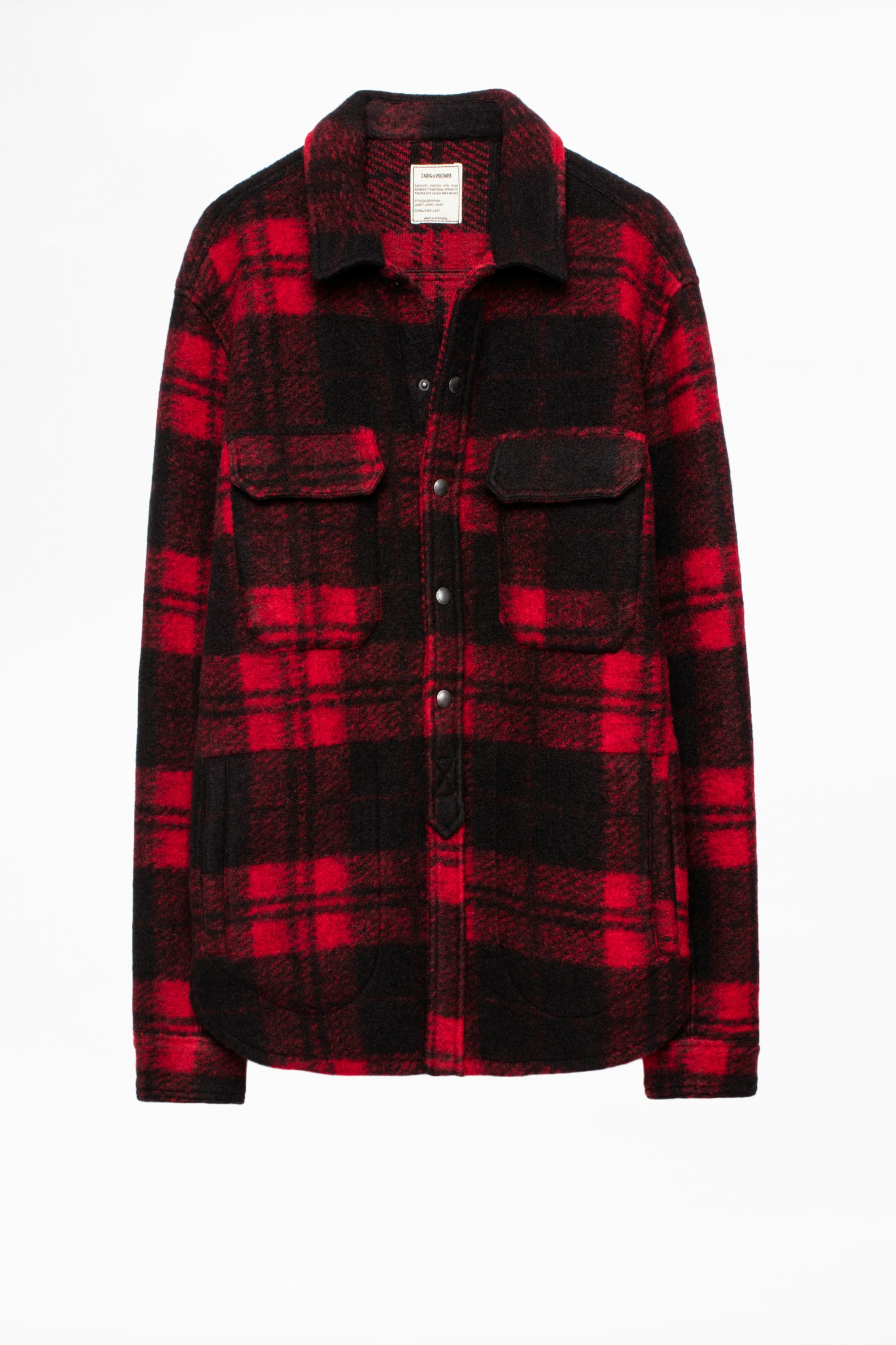 red check cardigan