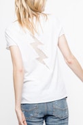 Story Fishnet T-Shirt - Women’s white T-shirt with motif on back