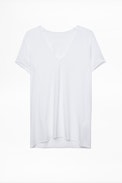 Story Fishnet T-Shirt - Women’s white T-shirt with motif on back