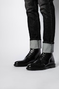 Botines Luis Men - Botines negros de piel para hombre.