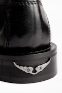 Bottines Laureen Buckle Studs - Bottines noires femme en cuir.