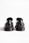 Derbies Youth Studs - Derbies à lacets femme en cuir noir.