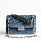 Sac Ziggy Stardust Corduroy - Sac bleu femme en velours côtelé.