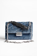Sac Ziggy Stardust Corduroy - Sac bleu femme en velours côtelé.