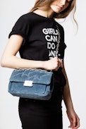 Sac Ziggy Stardust Corduroy - Sac bleu femme en velours côtelé.