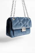 Sac Ziggy Stardust Corduroy - Sac bleu femme en velours côtelé.