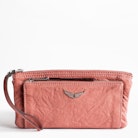 Etoile Clutch - Women's pink leather clutch.