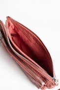 Etoile Clutch - Women's pink leather clutch.